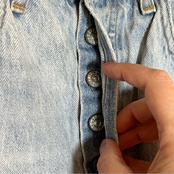 AGOLDE Riley High Rise Straight Crop Blue Jeans Womans Sz 26 (28x25) Button Fly - Picture 3 of 6